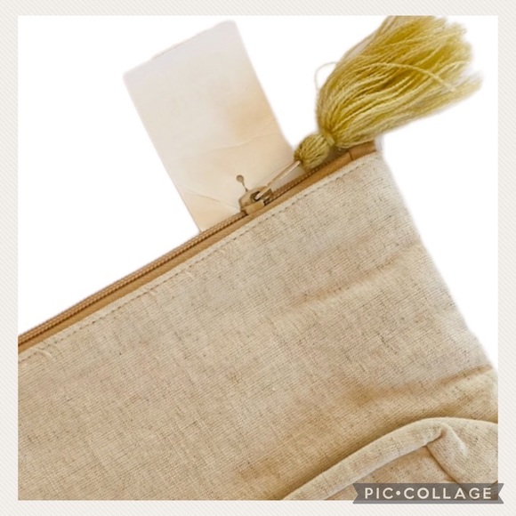 NWT 2X HP Cream Stunning Gold Sequins Cosmetic Bag - Picture 5 of 5